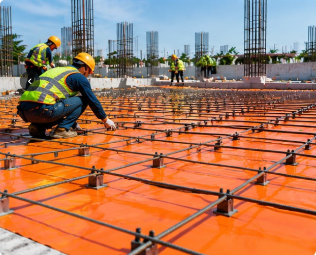Terminate Protego Stone Series being installed on a foundation slab